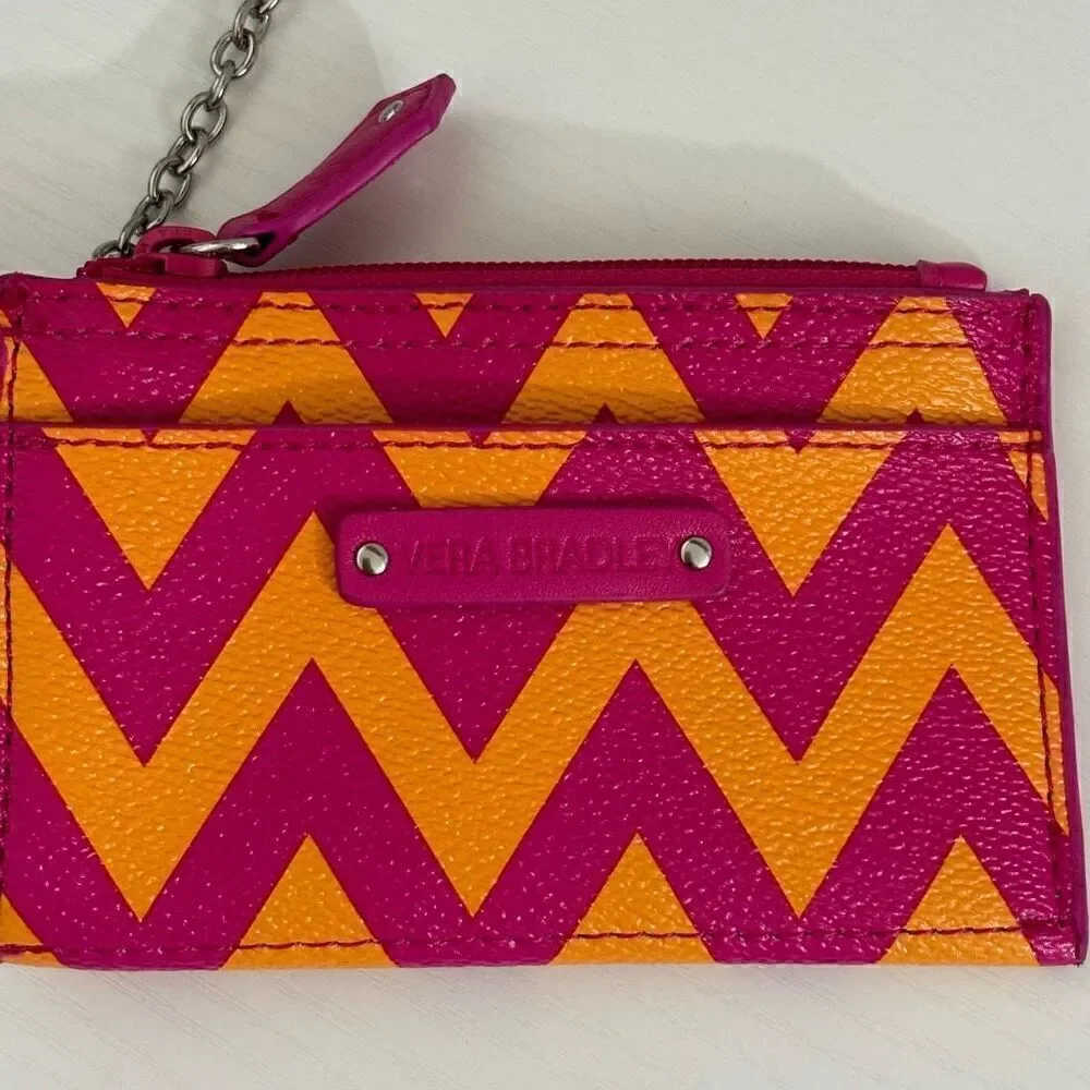 Vera Bradley Slim Coin Purse W/ Key  “ZIGGY ZAGS” Pattern (2014) RETIRED